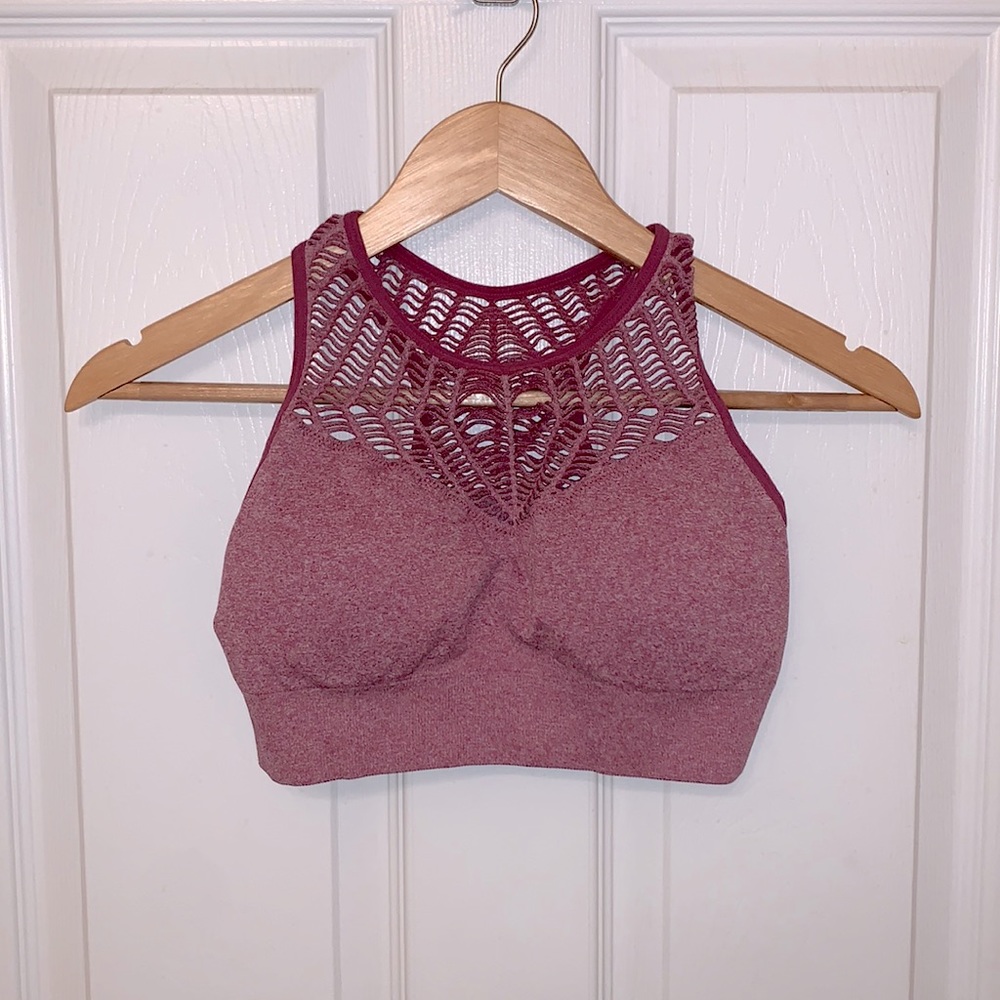 Pink seamless sports bra